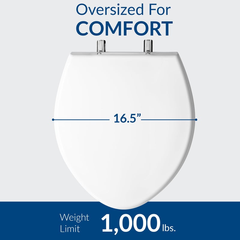 BEMIS 1000CPT Paramont Heavy Duty OVERSIZED Closed Front Toilet Seat with 1,000 lb Weight limit will Never Loosen & Reduce Call-backs, ROUND/ELONGATED, Plastic, White - Image 5